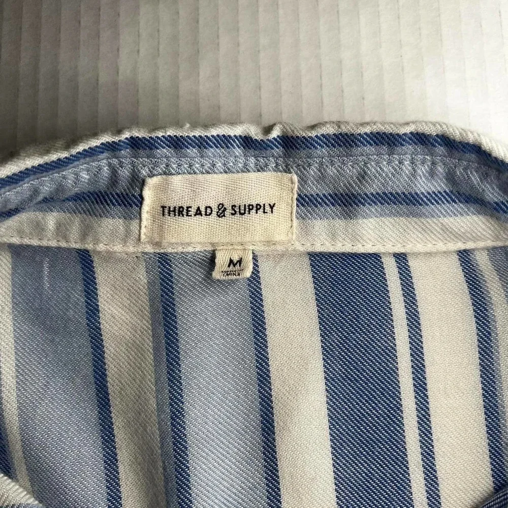 Thread and Supply Blue and White Button Up - Picture 4 of 4